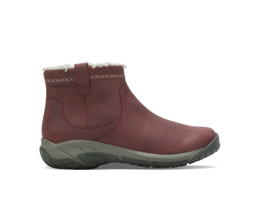 Botas Merrell Encore 4 Bluff Zip Polar Impermeáveis Feminino Bordeaux | 92314-LATK