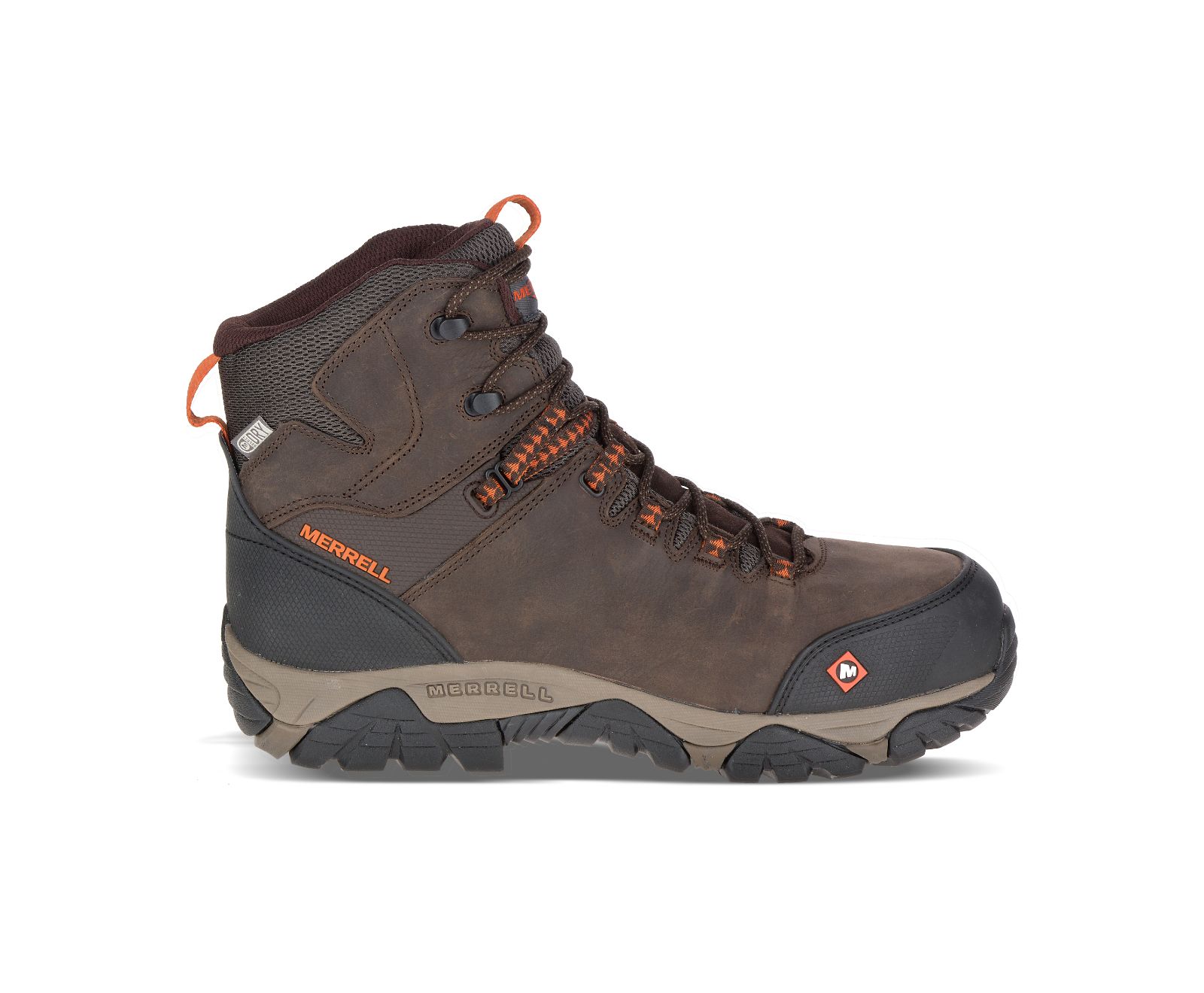 Botas Merrell Phaserbound Medio Impermeáveis Comp Biqueira Trabalho Largos Largura Masculino Marrom