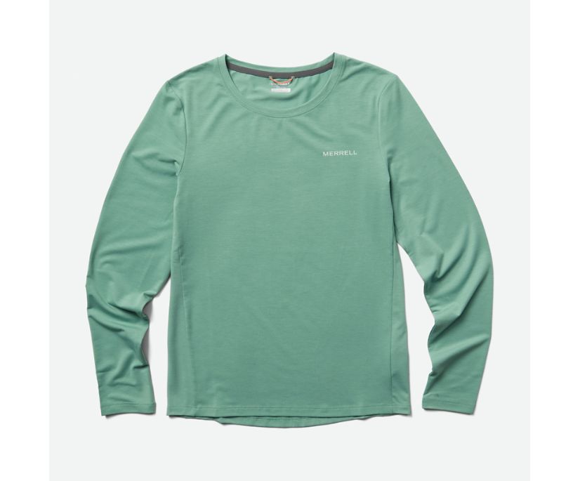 Camiseta Merrell Tencel Long Sleeve Feminino Cyan | 63215-YCRW