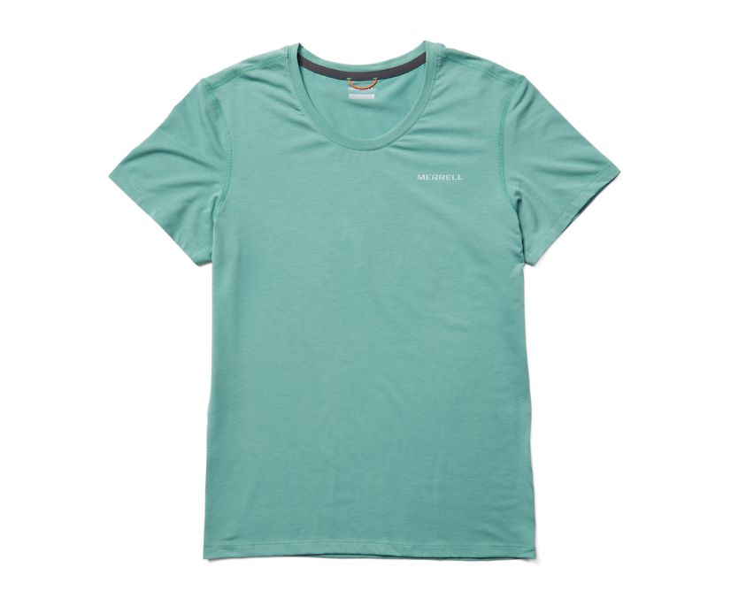 Camiseta Merrell Tencel™ Curta Sleeve Feminino Cyan | 24985-RXZM