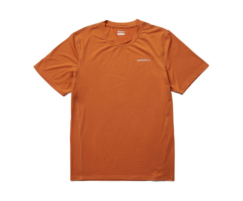 Camiseta Merrell Tencel™ Curta Sleeve Masculino Laranja | 06514-POLJ