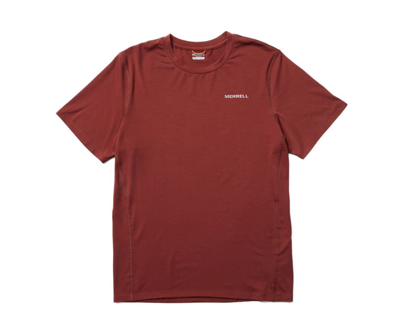 Camiseta Merrell Tencel™ Curta Sleeve Masculino Vermelhas | 36172-ITJM