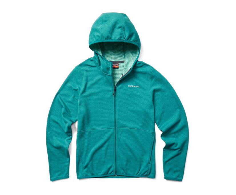 Moletom Com Capuz Merrell Terrain Geotex Full Zip Feminino Cyan | 45801-ZPCJ