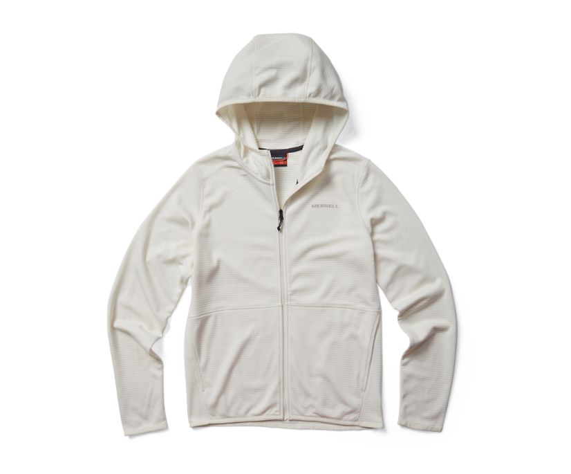 Moletom Com Capuz Merrell Terrain Geotex Full Zip Feminino Branco | 86721-AFSQ