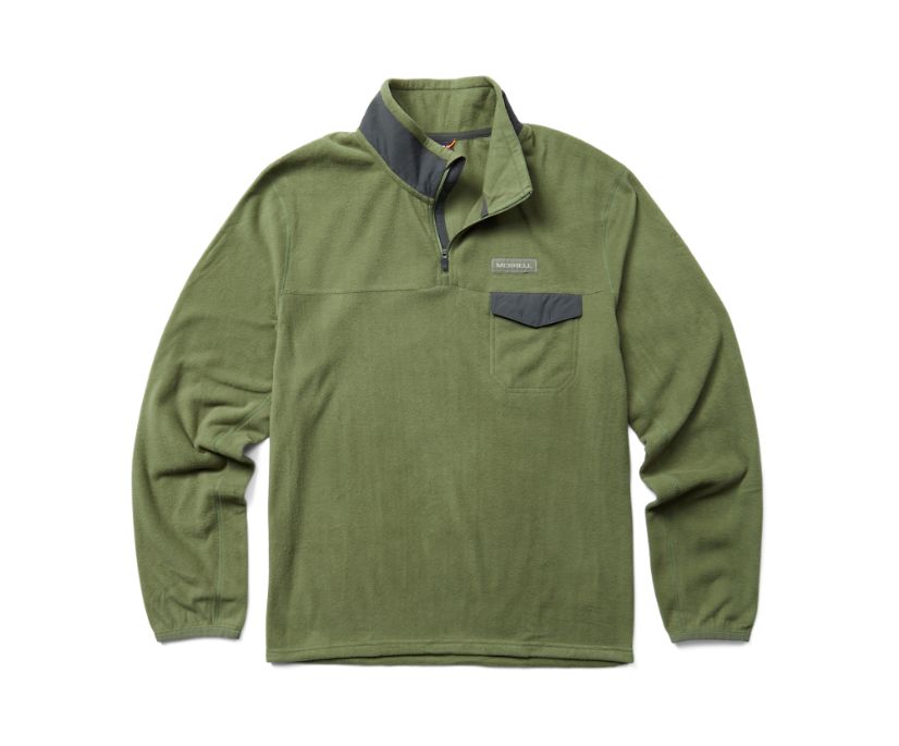 Moletom Merrell Flux Leves 1/4 Zip Masculino Verde Oliva | 39470-MTYK