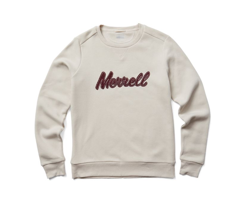 Moletom Merrell Script Crewneck Fleece Feminino Bege | 60123-DEZN