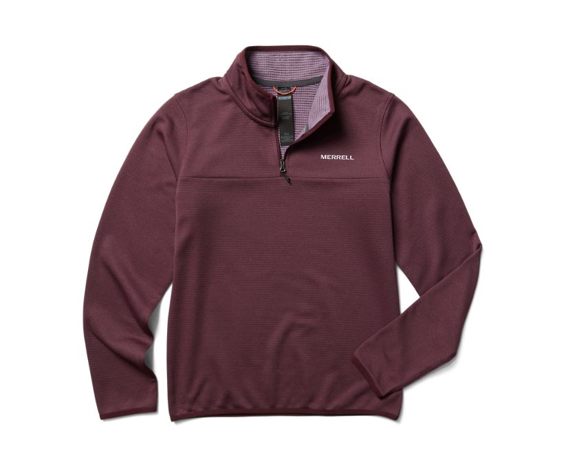 Moletom Merrell Terrain Geotex 1/4 Zip Feminino Bordeaux | 62054-DVKB