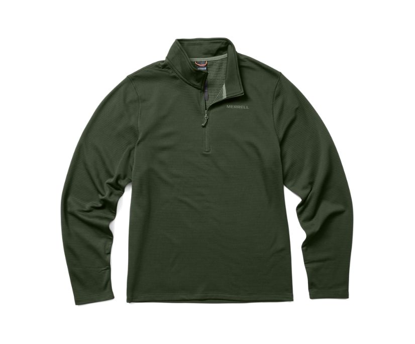 Moletom Merrell Terrain Geotex 1/4 Zip Masculino Verdes | 16874-EMVT