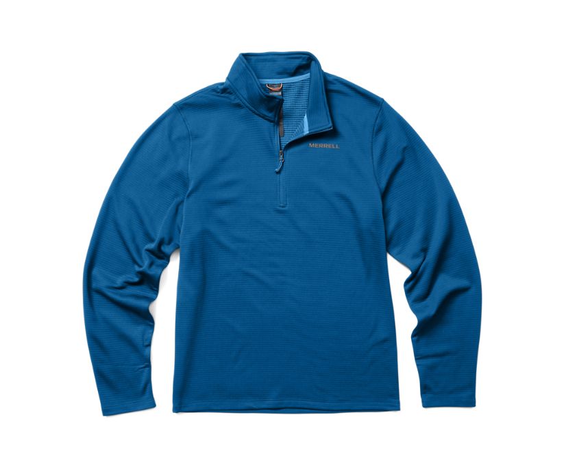 Moletom Merrell Terrain Geotex 1/4 Zip Masculino Azuis | 31945-DSTG