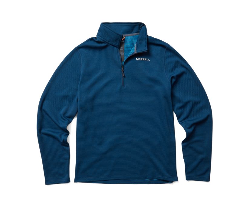 Moletom Merrell Terrain Geotex 1/4 Zip Masculino Azul Marinho | 59736-KIAW