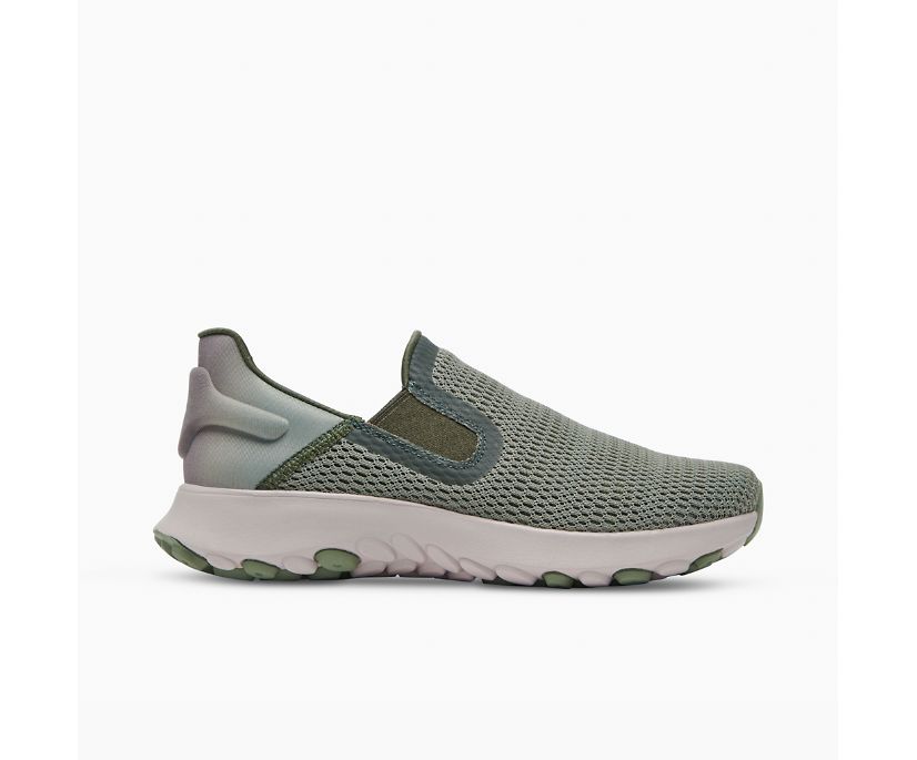 Slip On Merrell Cloud Moc Vent Feminino Cinzentas / Verdes | 13082-IGLH