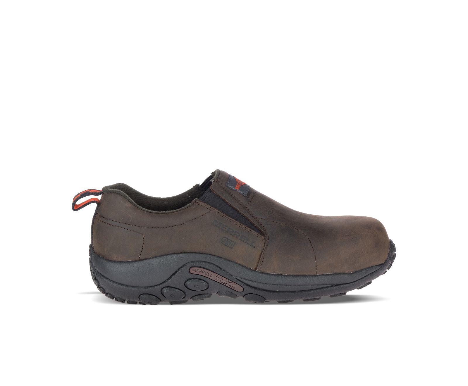 Slip On Merrell Jungle Moc Couro Comp Biqueira SD+ Trabalho Masculino Marrom | 46907-WKFL