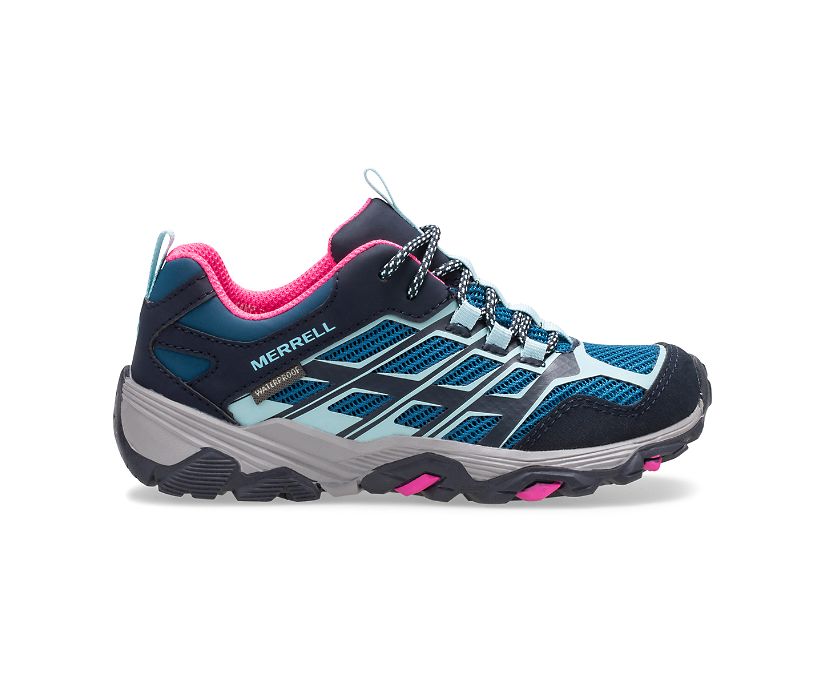 Tenis Merrell Moab FST Low Impermeáveis Criança Azuis | 24369-ZHXW