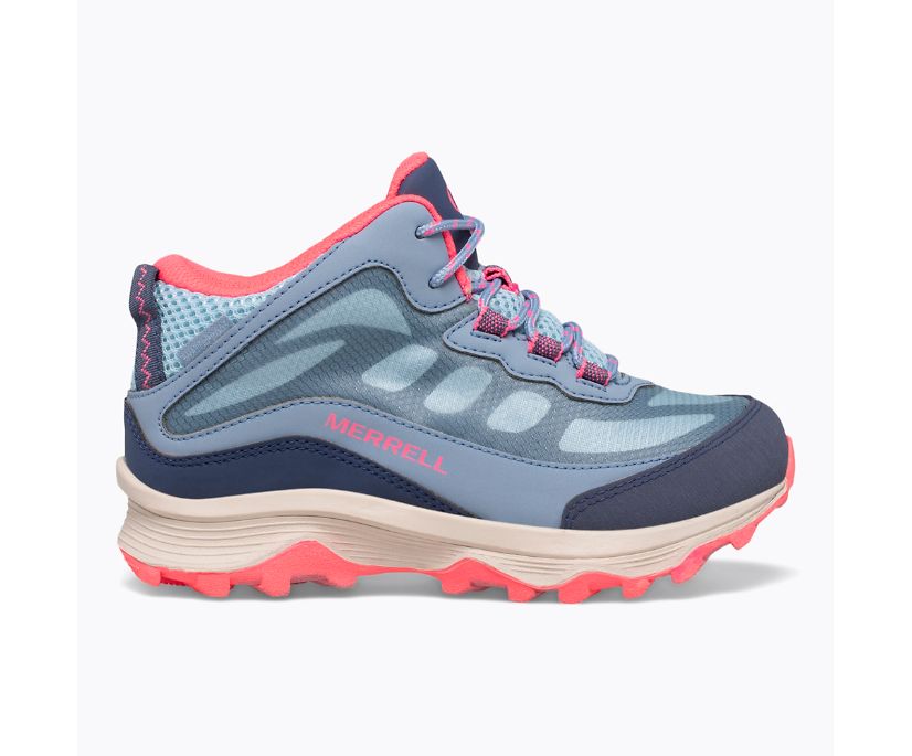 Tenis Merrell Moab Speed Medio Impermeáveis Criança Azuis / Coral | 60759-HEDR